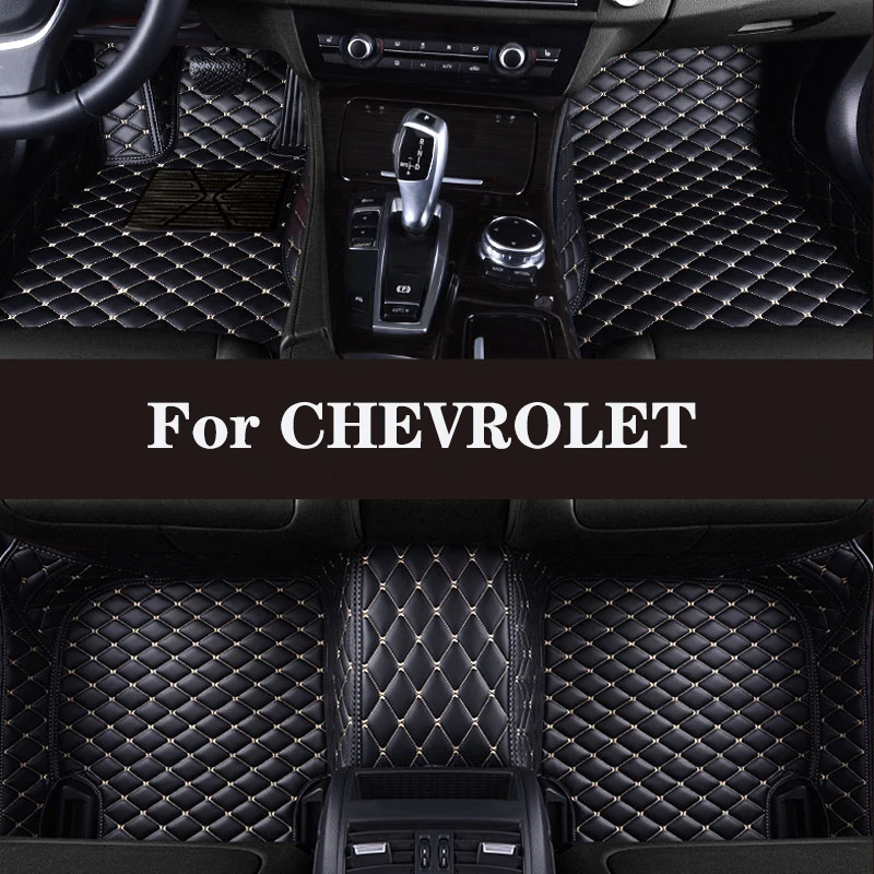 Full Surround Custom Leather Car Floor Mat For CHEVROLET Express Colorado TrailBlazer Caprice HHR Onix Plus SS Monza Auto Parts