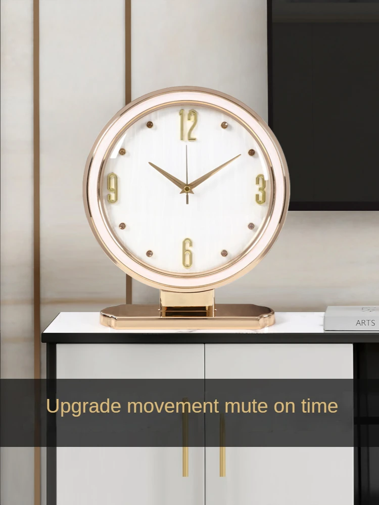 

Modern Luxury Table Clock Small Desktop Watches Gold Metal Desk Clock Desktop Silent Clocks Home Decor Ornaments Reloj De Mesa