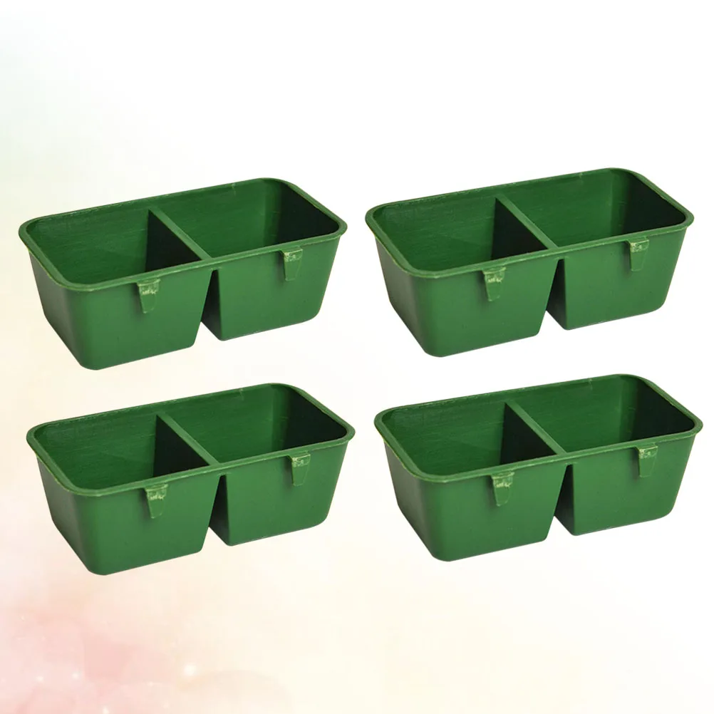 

BESPORTBLE 10pcs Double Bowl Bird Cage Feeder Waterer for Parakeet Pet Food Dish Trough Cup Accessory Green