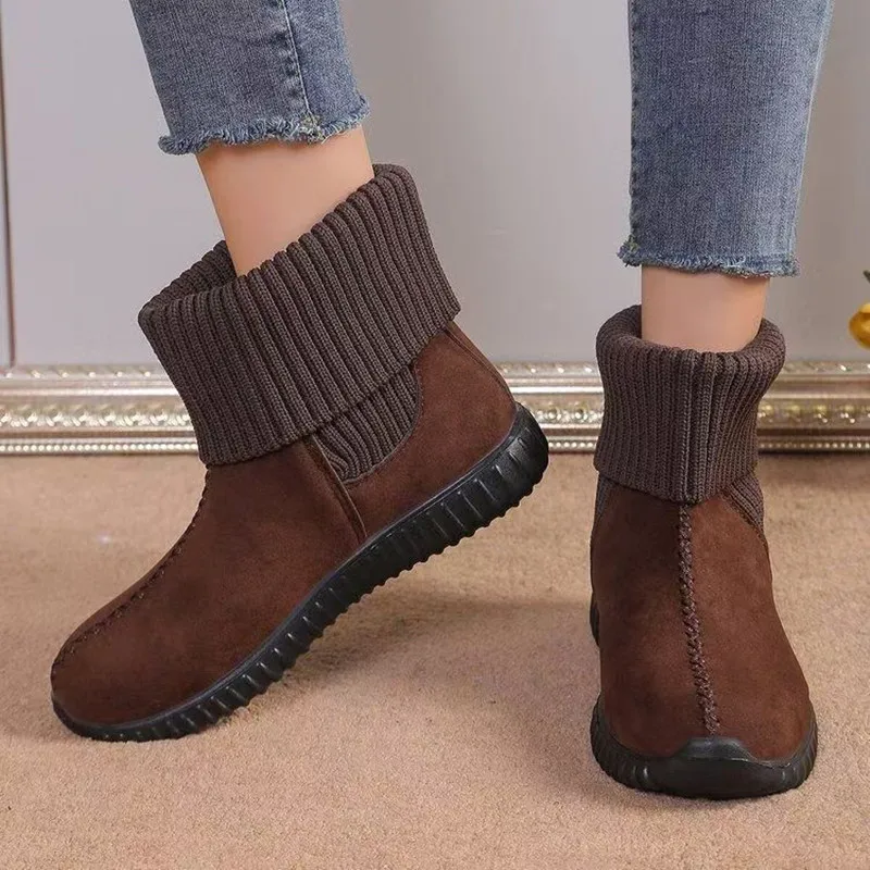 

2025 Fall/Winter Women's Fashion Flat Sneakers Comfortable Slip-On Anti-Slip Durable and Wearable Cotton Shoes