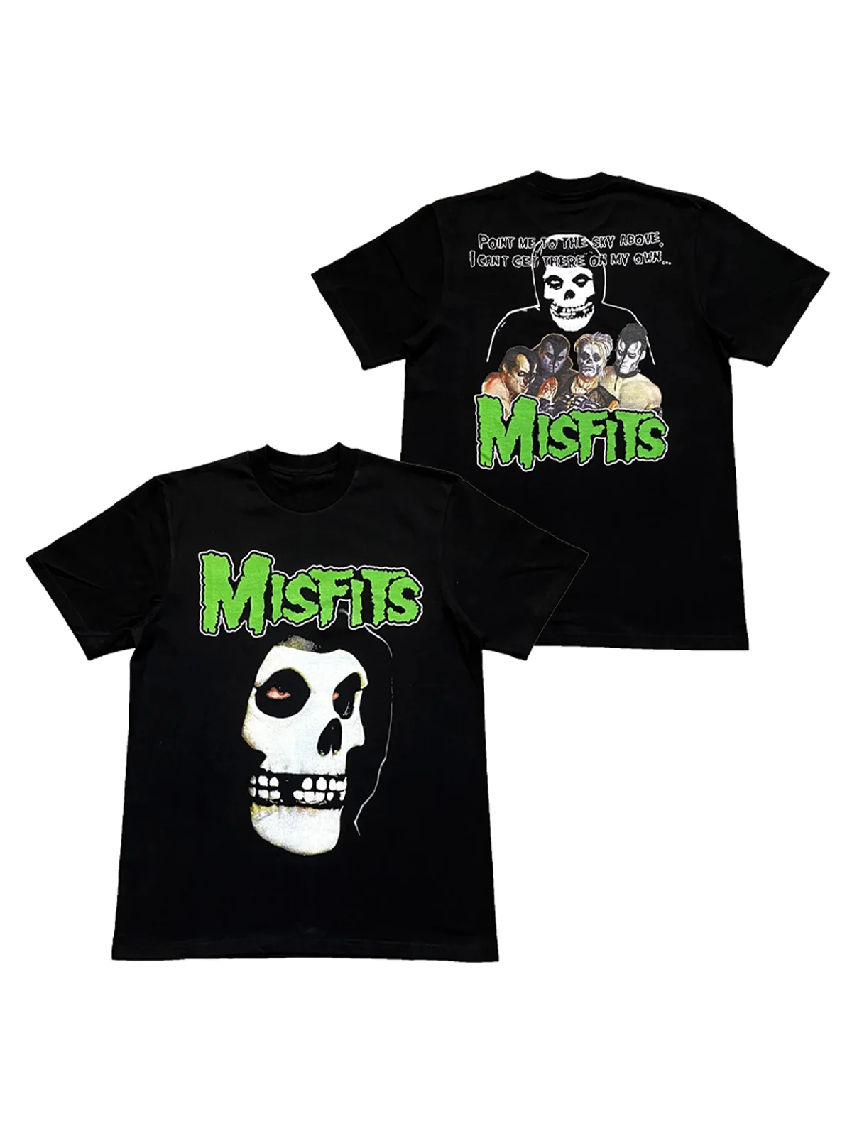 

Misfits Band Rock Hard Core Punk Style Retro American Street Skull Pattern Men's T-shirt Cotton Short Sleeve round Neck Youth...