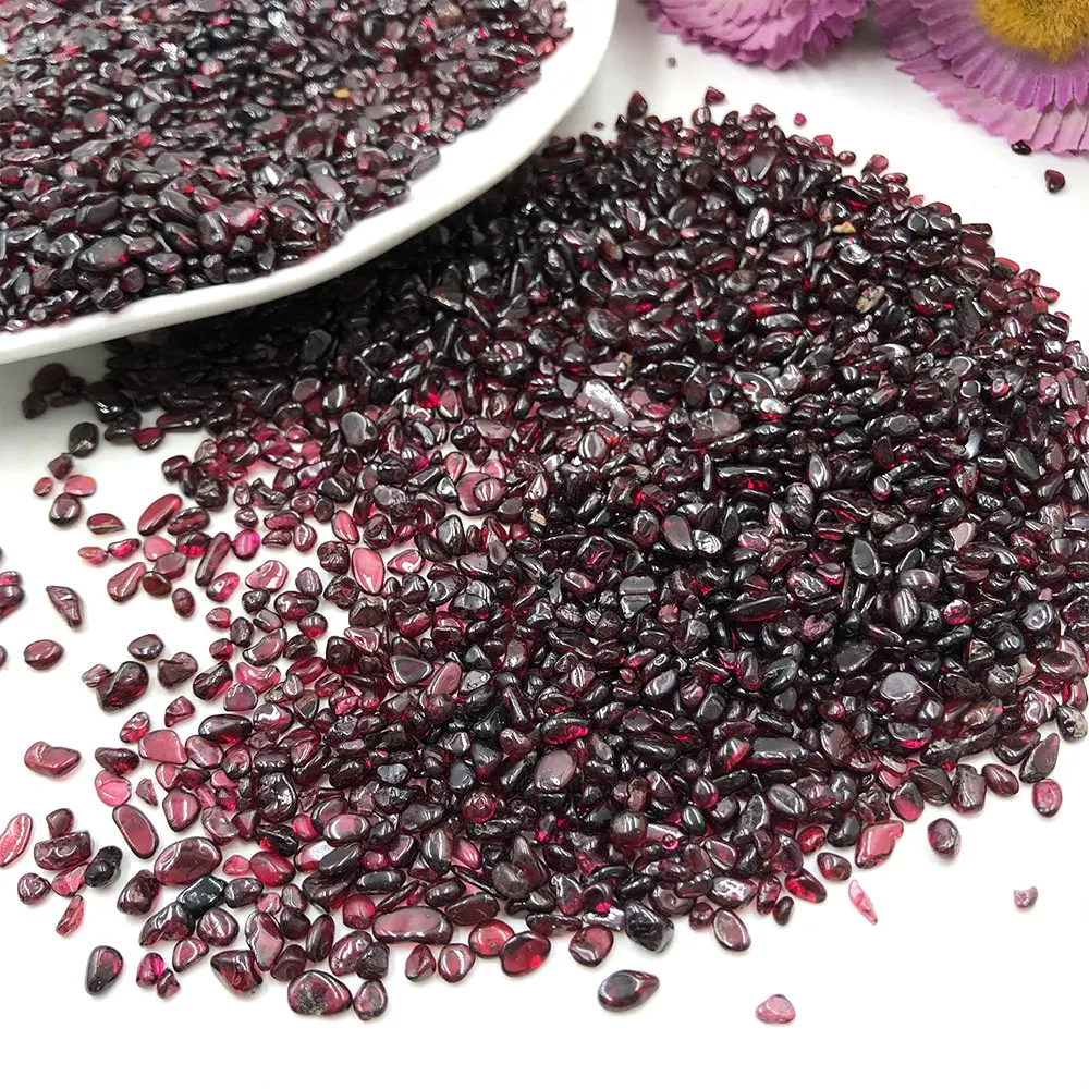 100g/Pack Natural Stone Red Garnet Crystal Stones Degaussing Chip Gravel Home Decoration Minerals Quartz Energy Spiritual Chakra