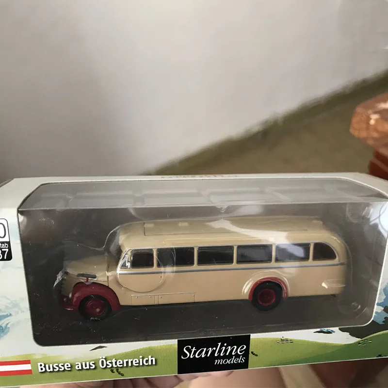 체중계 Buees Aus Osterreich 시뮬레이션 합금 버스 모델, 정적 디스플레이, 수집용 장난감 선물 장식 기념품, 1:87