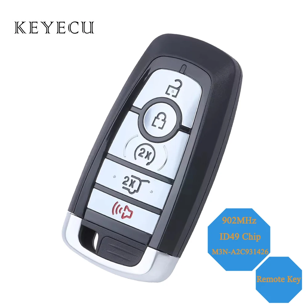 Keyecu For Ford Expedition Explorer Edge Maverick Escape Smart Remote Car Key Fob 902MHz With ID49 Chip 164-R8198 M3N-A2C931426