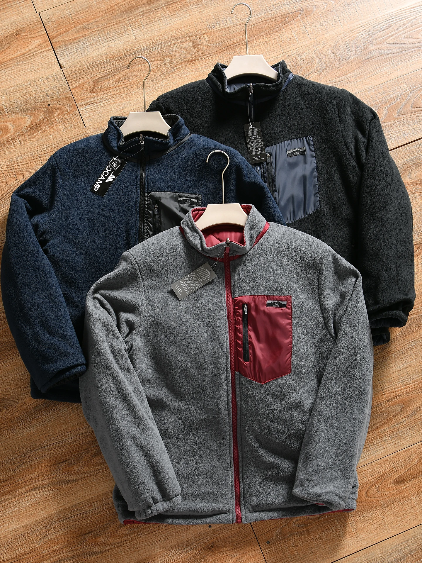 Double-Sided Wear Thickened Stand Collar Winter Cotton Jacket for Men Fleece Warm Casual Style Standard Fit Outdoor Wear