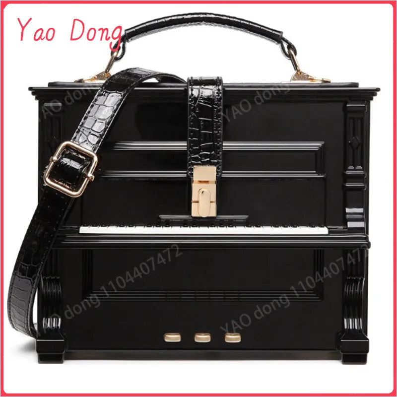 Yao Dong Piano Acrylic Box Shaped Women Purses and Handbags Designer Shoulder Bags Ladies Party ClutchBag Fashion Small Top Hand