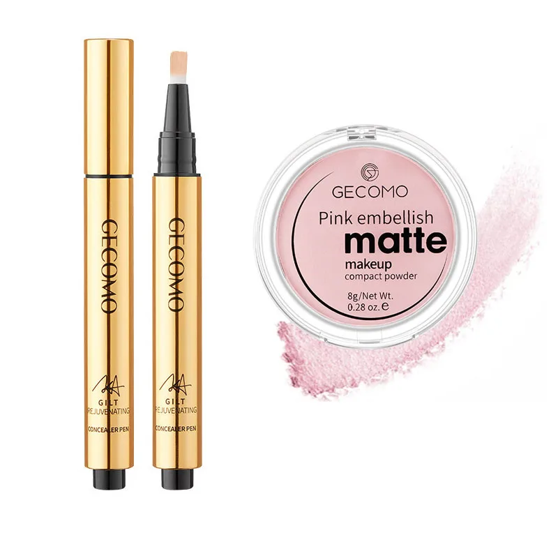 

GECOMO Concealing pen and Banana Loose Powder Long-lasting Waterproof Oil Control Matte Long Moisturizing Not Fading Face cosmet