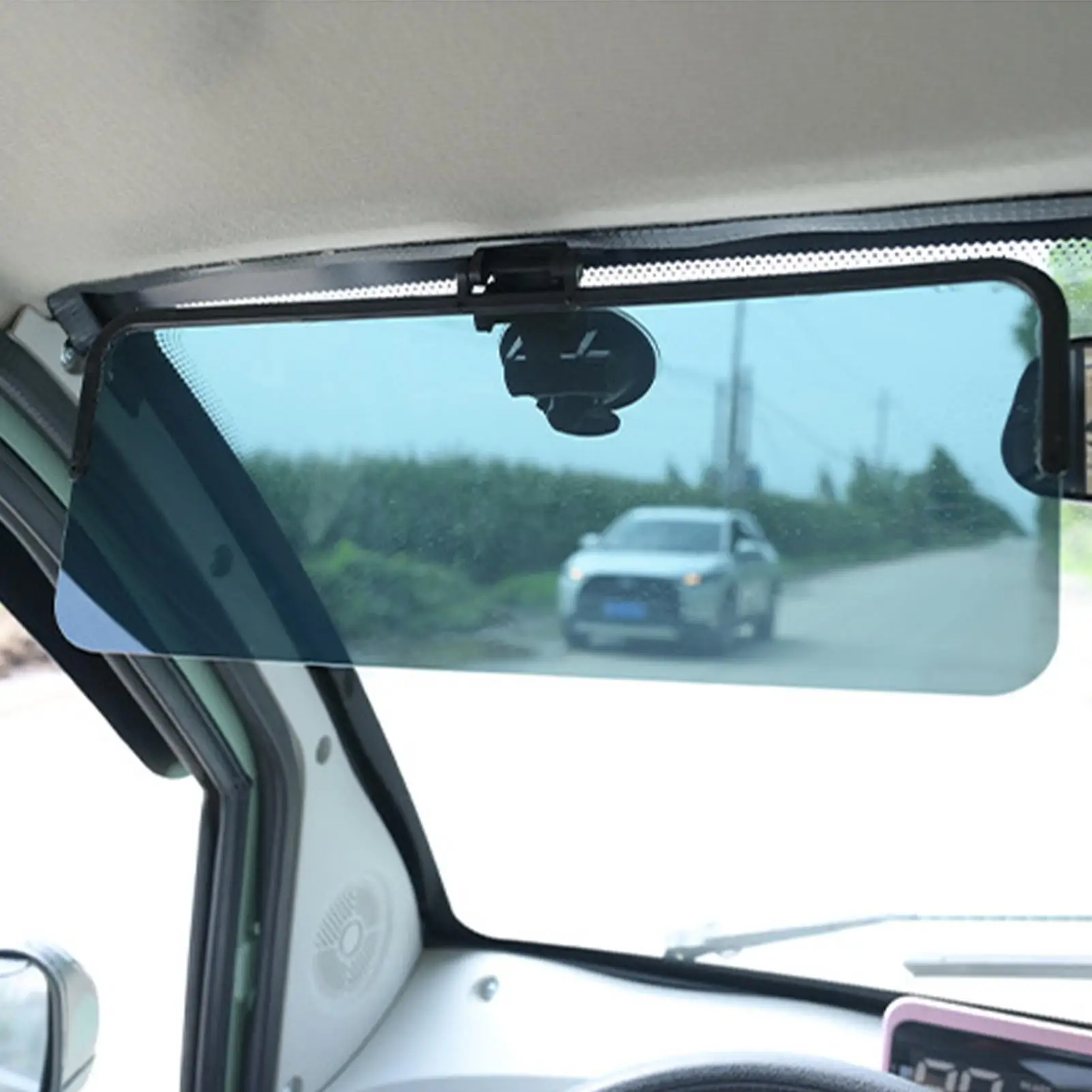 Auto-Sonnenblenden-Verlängerung, Blendschutz, ausziehbarer Windschutzscheiben-Sonnenschutz, blockiert seitliche Sonnenstrahlen, passend für die meisten Fahrzeuge, einfache Clip-On-Installation – Detail 4