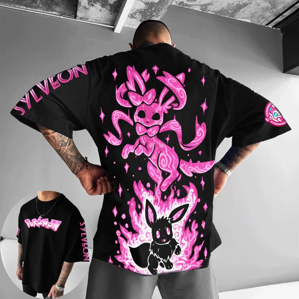 camiseta-pokemon-masculina-e-feminina-camiseta-anime-eevee-sylveon-moda-verao-manga-curta-roupas-para-pais-e-filhos