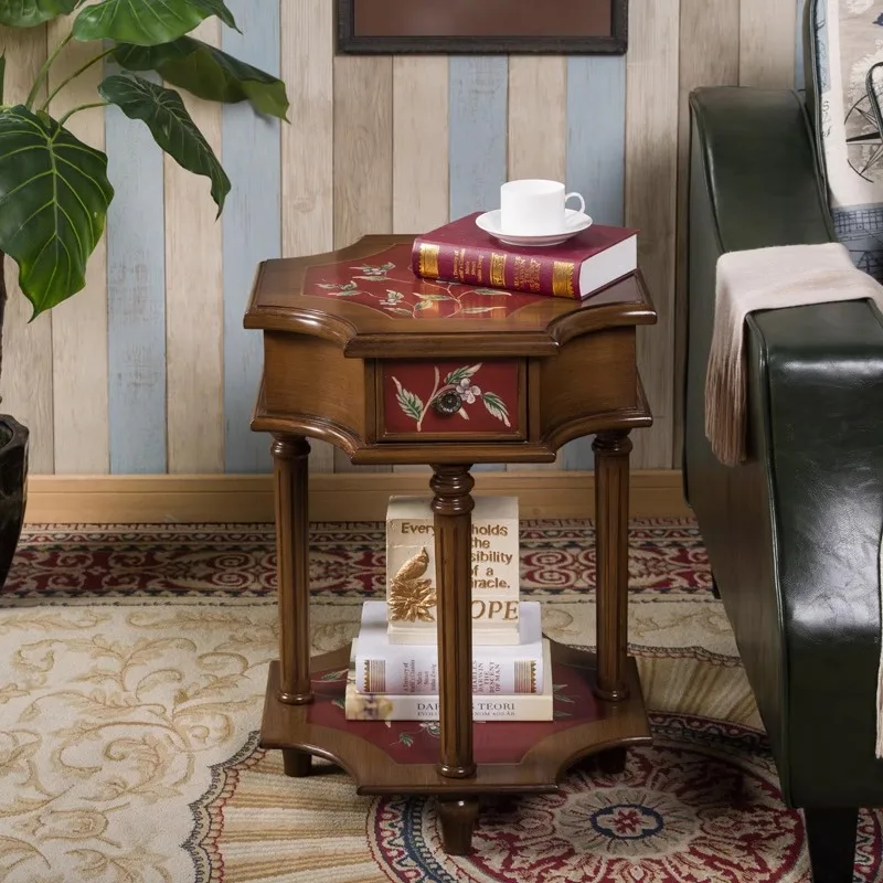European style, American style, sofa side corner table, telephone table, small coffee table, sofa side cabinet, Mediterranean pa image 3