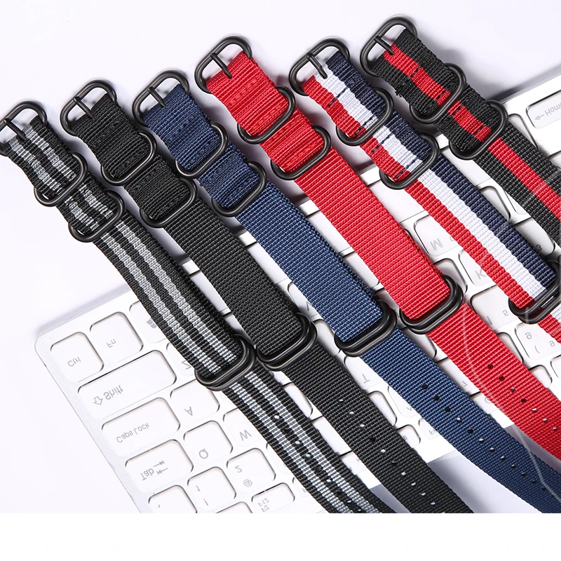 Premium Military Nylon Watch Band 18mm 20mm 22mm 24mm Heavy duty Buckle Strap Washable Woven Watch Accessories Cloth Bracelet