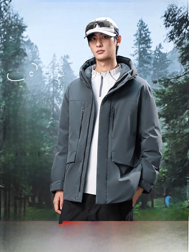 

Высококачественная мужская повседневная куртка для активного отдыха с наполнителем из 90% пуха, модель 2026 года, весенняя новинка, утепленная, из полиэстера.