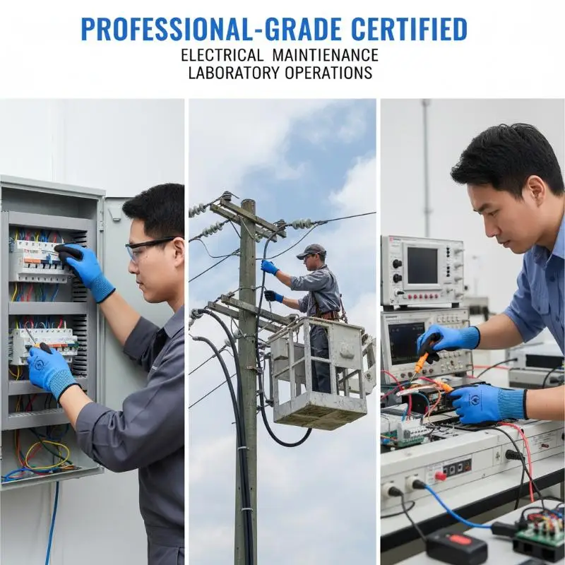 [F] 1 Pair Withstanding Voltage 1000V High Elasticity Glove Safety Protective Blue Electrician Insulating Gloves