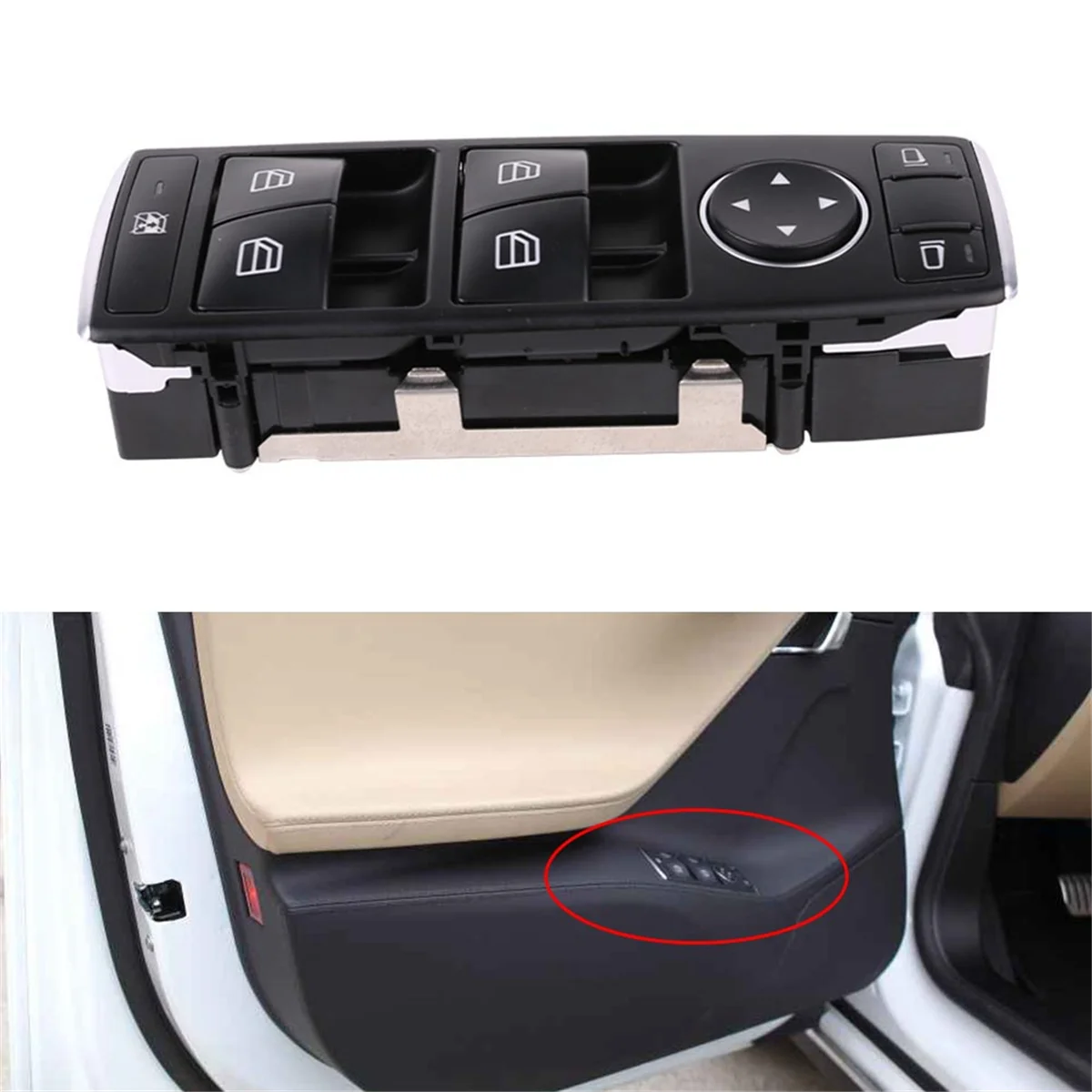 For Model S/X 1003589-00-B Main Window Switch Electric Window Switch Button with Rearview Mirror Folding Function