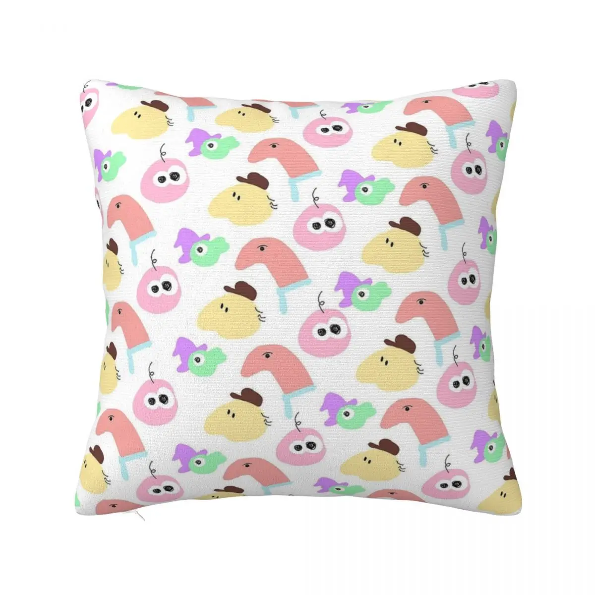 

Smiling Friends Pattern Square Pillow Case Pim and Charlie Cushion Cover Vintage Decor Throw Pillow Case Cover for Seat 18"