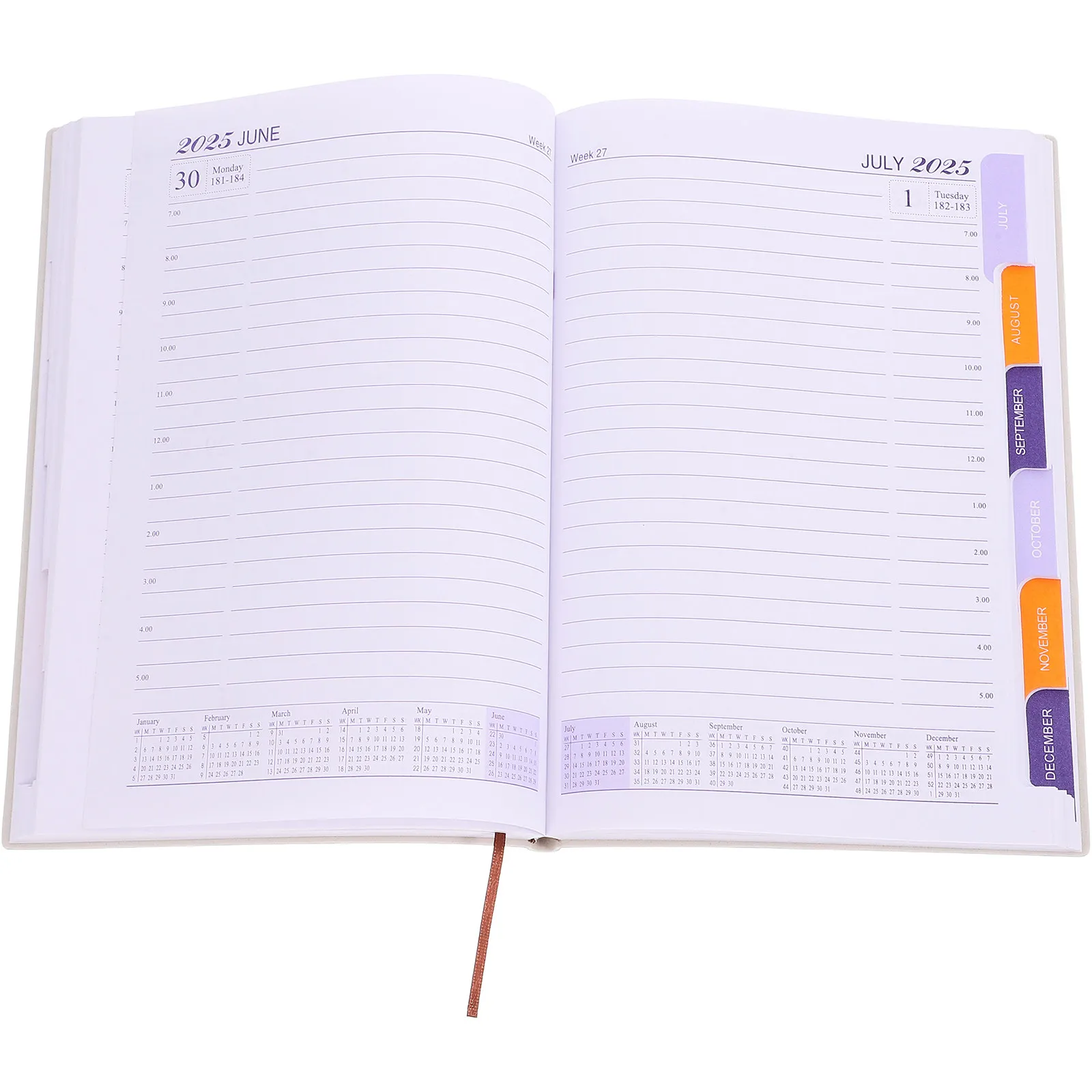 2025 Daily Planner Notebook A5 Portable Scheduler Multi-Function Weekly Monthly Agenda Smooth Writing Organizer for School