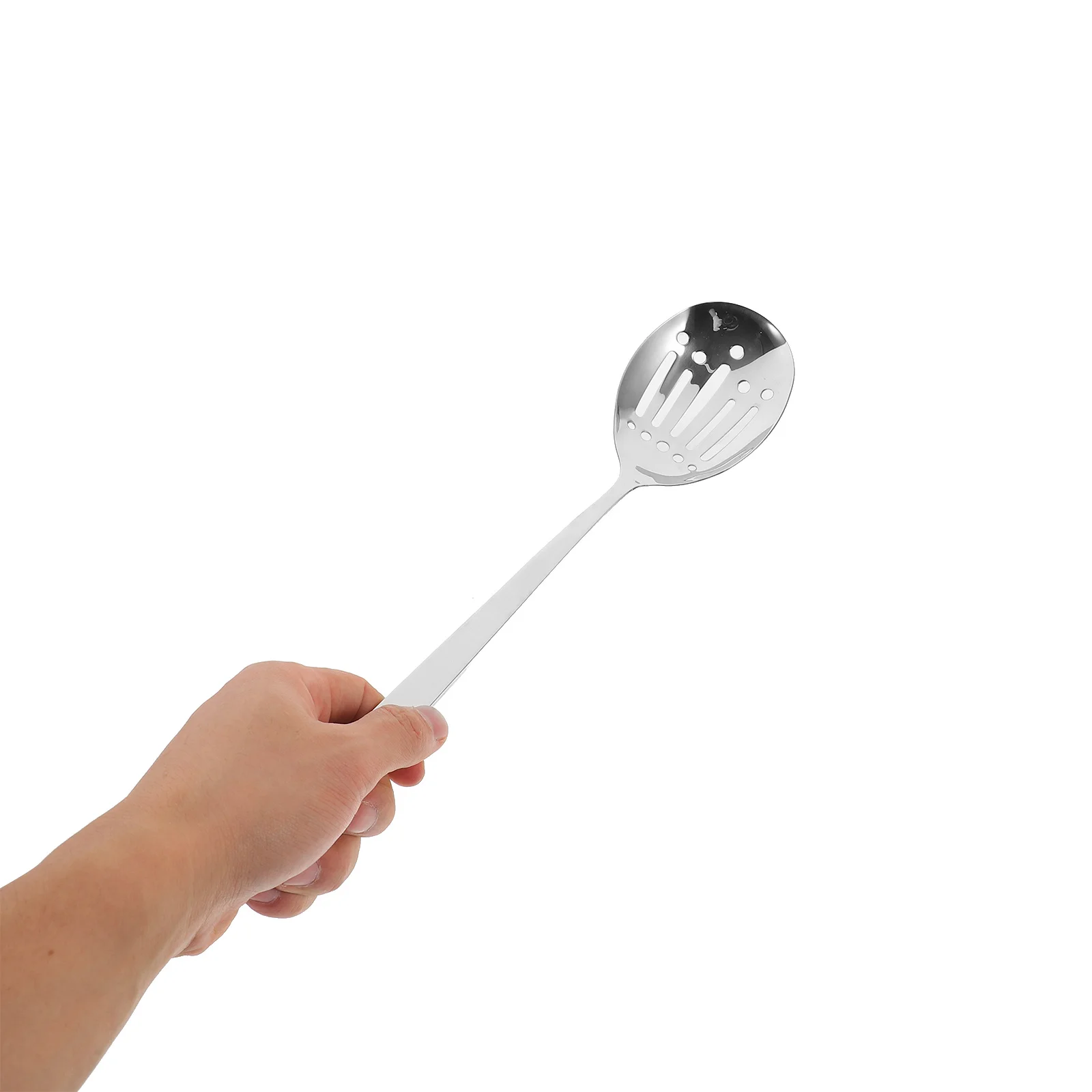 

Stainless Steel Perforated Spoon Hollow Soup Long H Frying Food Serving Silver Reusable Kitchen Gadgets Drain Liquid