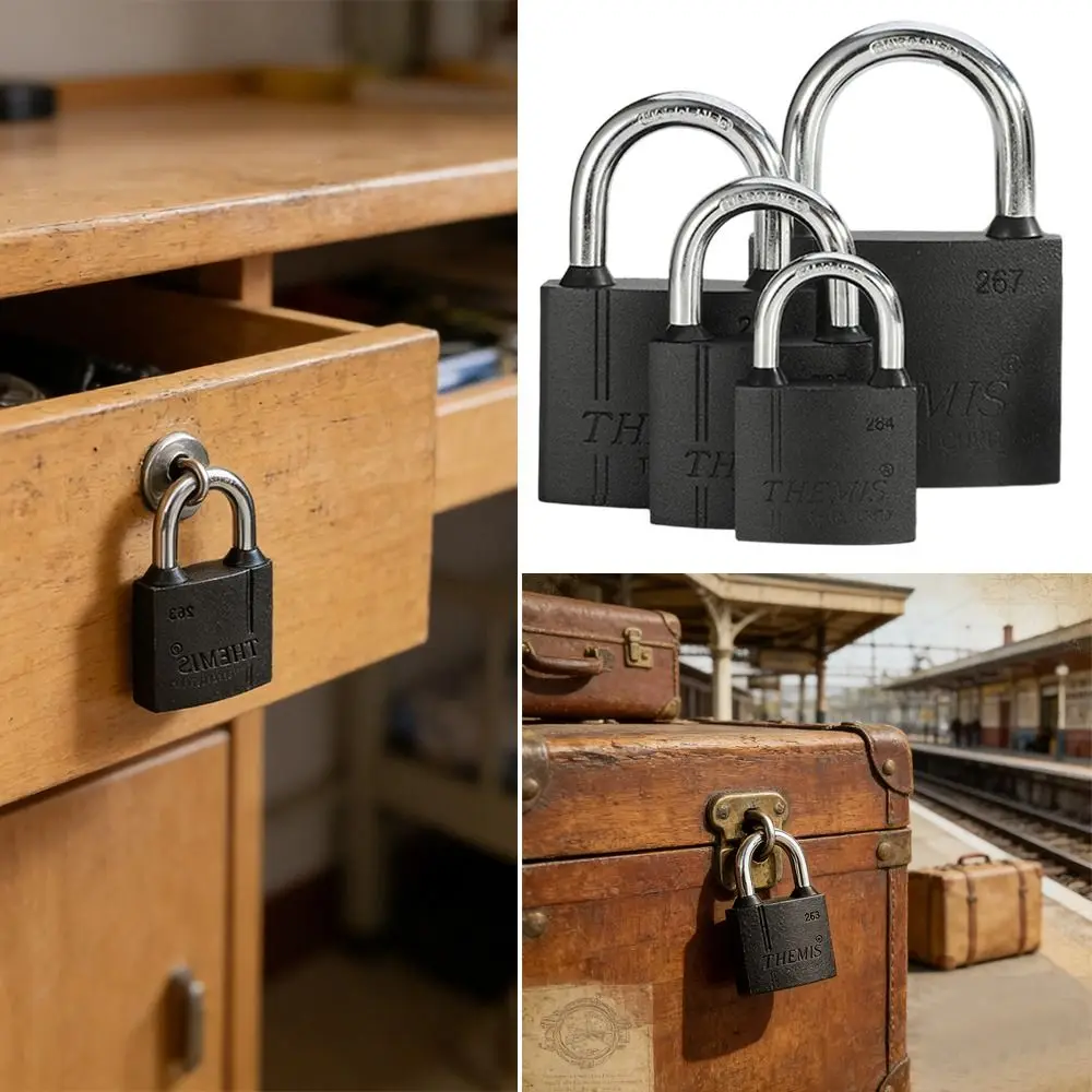Portable Metal Heavy Duty Padlocks with Keys Waterproof Security Lock Anti-Theft Door Lock Garages Dormitory