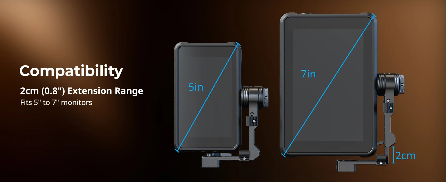 SmallRig L-förmige Monitorhalterung, stufenlose Dämpfungseinstellung, Schnellmontage mit 2 Kabelklemmen, höhenverstellbar 6315 – Detail 5
