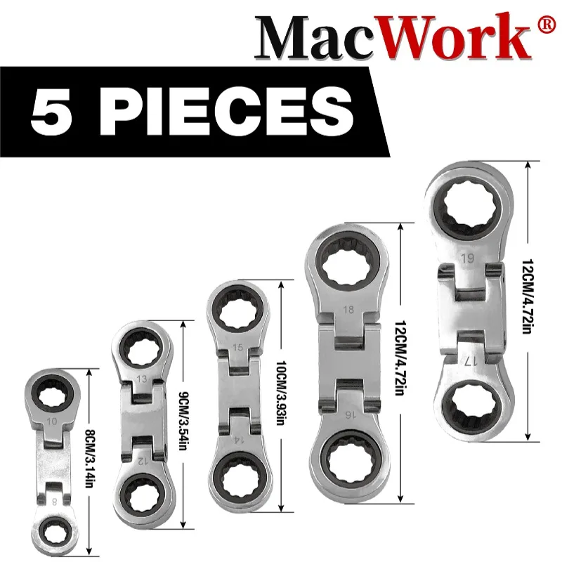 

Накидные ключи MacWork, 5 шт., plum blossom, углеродистая сталь