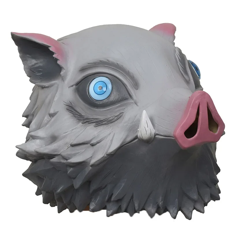 Halloween   Hashibira Inosuke Cosplay Mask Pig Silicone Headgear Latex Pig's Head Masks Anime Cosplay Props Costume Accessory