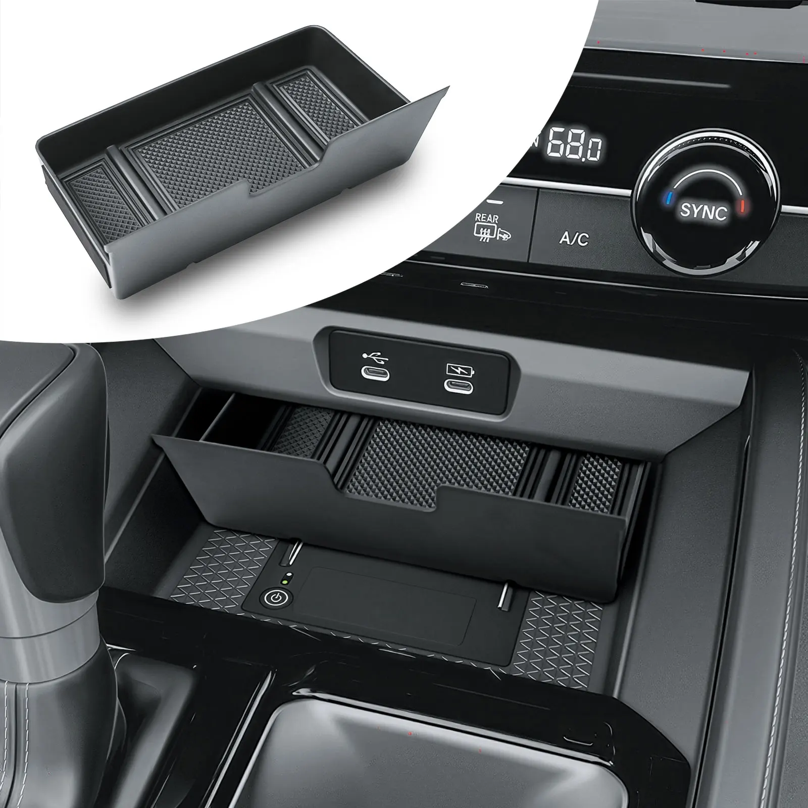 For 2023 2024 2025 2026 Honda Accord Center Console Middle Hidden Storage Box Tray Interior Coin Storage Organizer Accessories