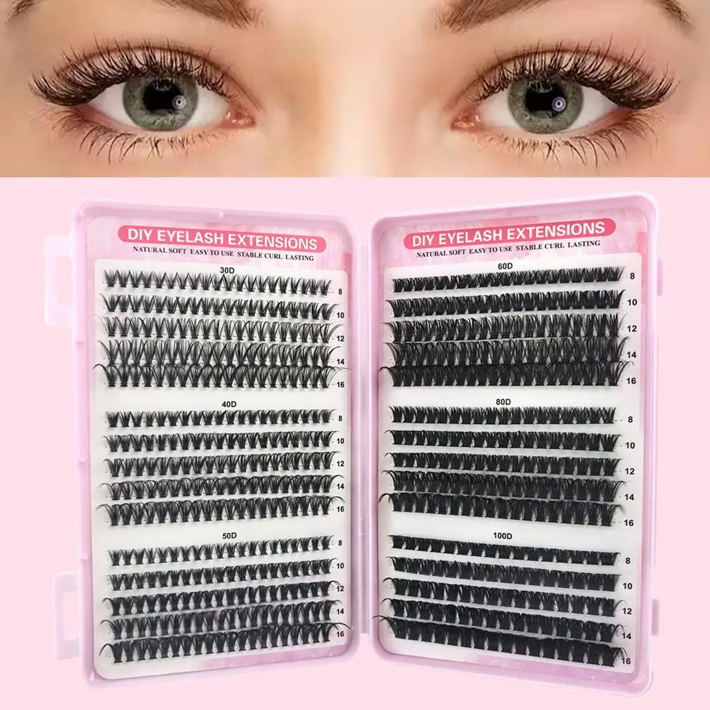 Extension de cils naturels et charmants, renards segmentés, grappes de maquillage simples, faux outils moelleux W2T9