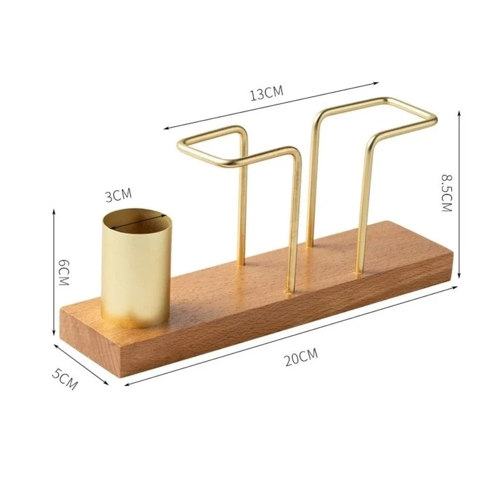 Wood Wooden Tissue Paper Holder Metal Elegant Design Toothpick Dispenser Space-saving Multifunction Desktop Organizer
