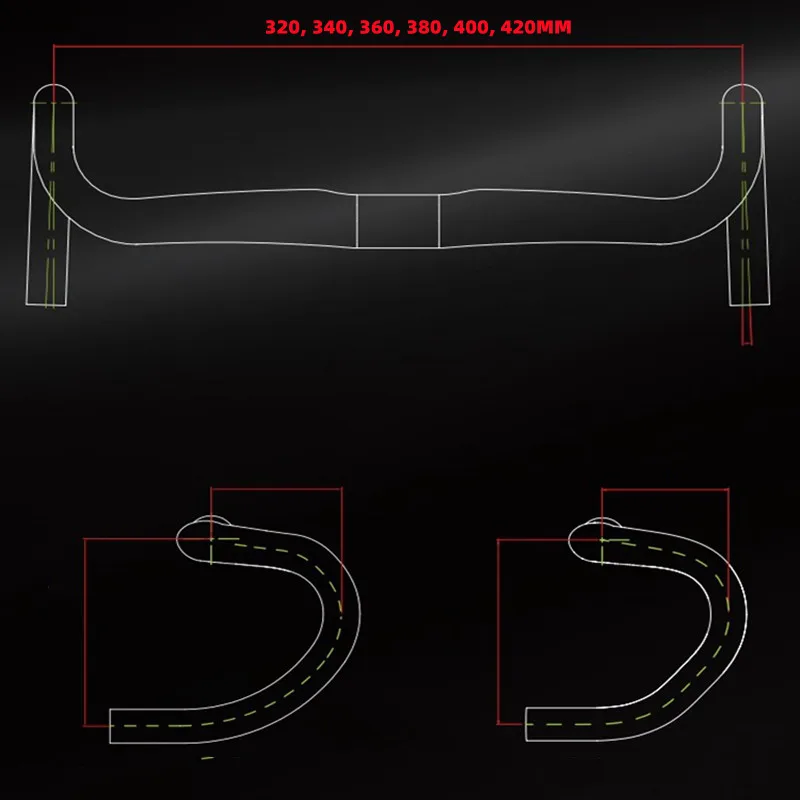 FOURIERS HB-RA011 ROAD HANDLEBAR 15mm Rise Compact Bend AL6061 Road Handlebar/Bent Bar 31.8mm x 320-420MM