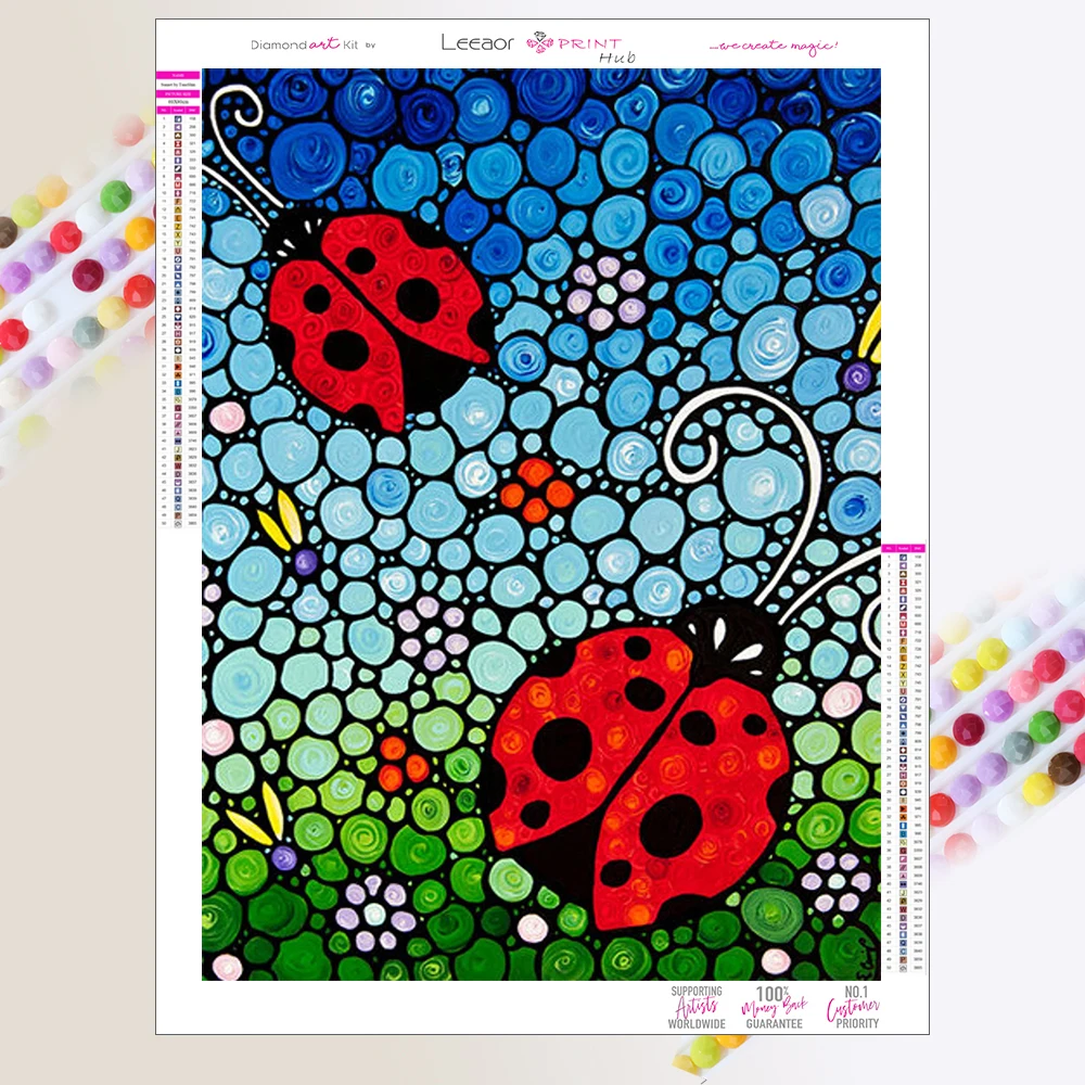 Insect Diamond Painting Kit Cartoon ladybug 5D DIY Mosaic Picture Crafts Art Hobby Diamond Embroidery Cross Stitch Home Decor