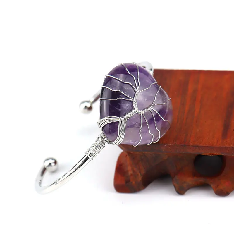 

Amythyst Crystal Cuff Bracelets: Adjustable Amythyst Gemstone Bracelet