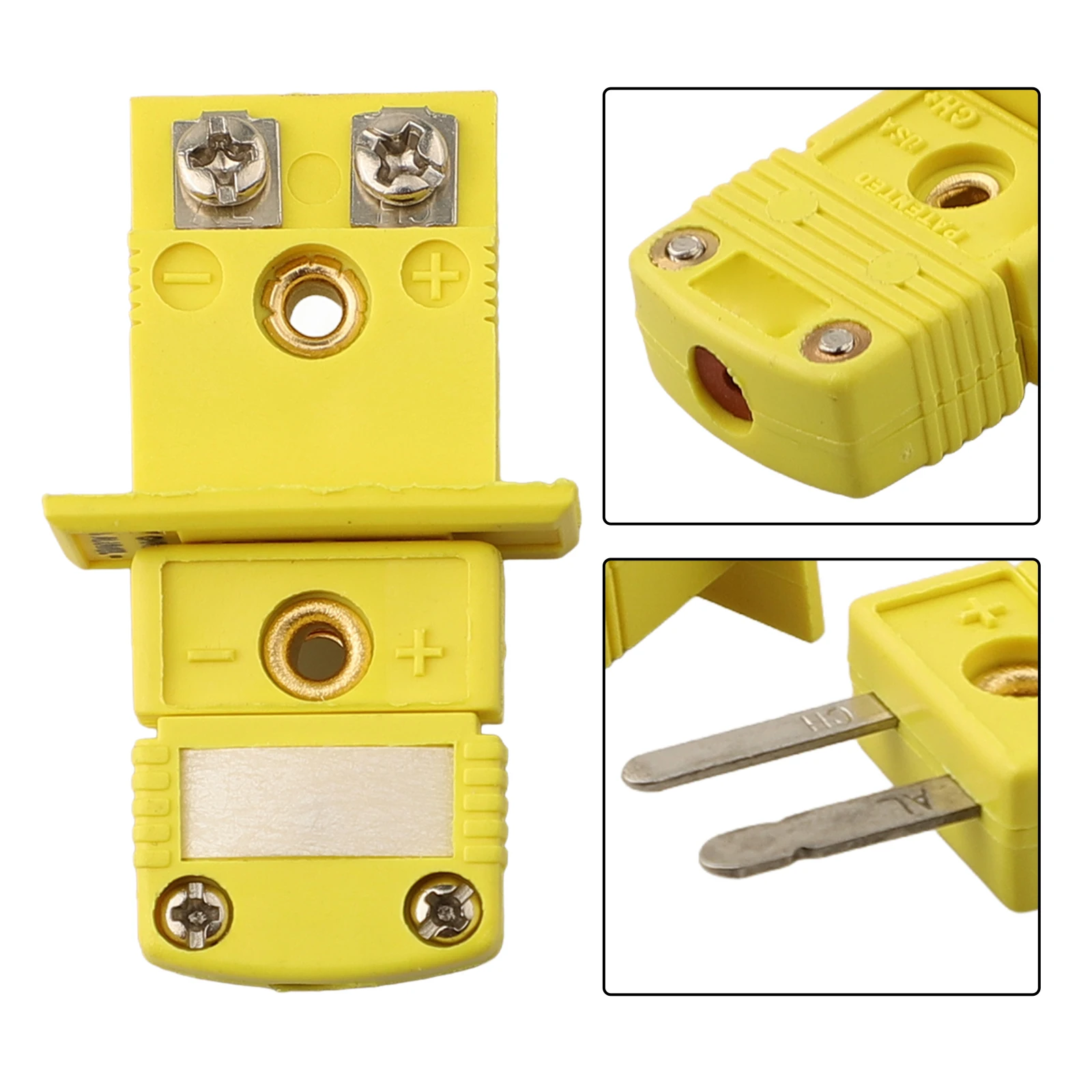 Konektor colokan logam paduan dudukan Panel soket miniatur termokopel tipe K 2.5*2.2cm peralatan listrik soket