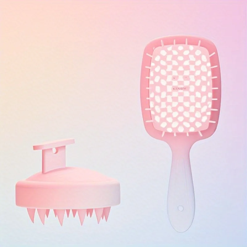 WANMEI 2pcs Scalp Massage Comb Hollow Out Comb Shampoo Massage Brush For Bath Hair Washing Spray Bottle Salon Hairdressing Tools - view 6