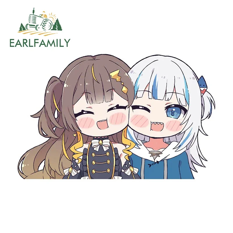 EARLFAMILY Multiple People Car Stickers Hololive Gawr Gura Inugami Korone Vinyl Car Accessories Decal Motorcycle RV Waterproof