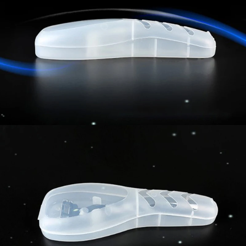 Universal Travel Men's Razor Case Shaving Machine Container Holder Shaver Box Transparent Plastic Razor Blades Storage Box