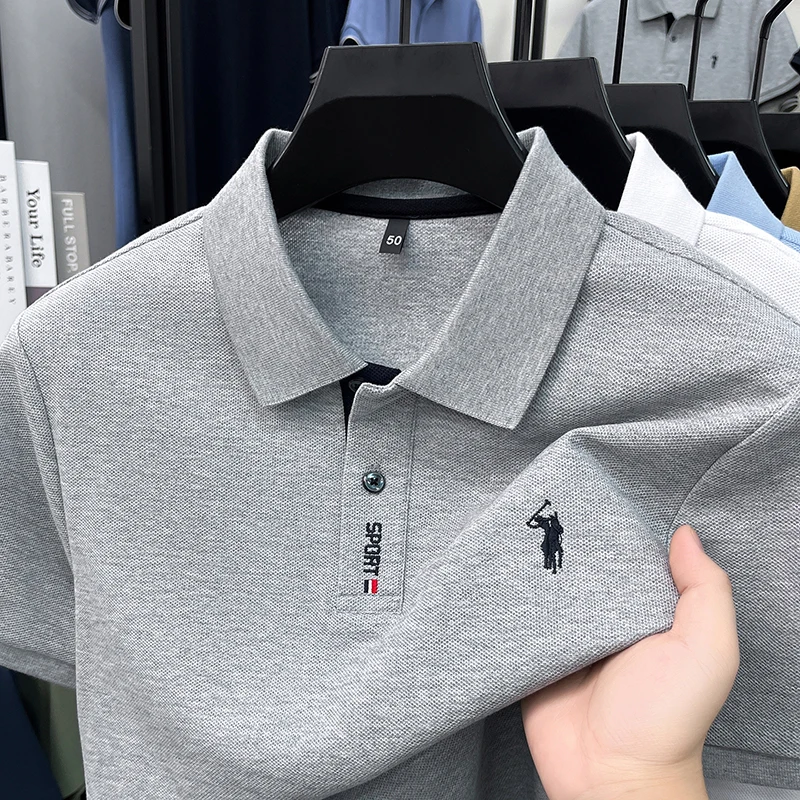 100% pure cotton short sleeve polo shirt summer breathable men's T-shirt designer brand Paul Pony embroidery fashion casual top