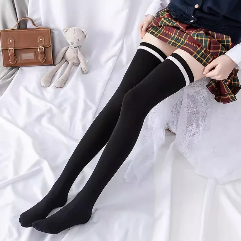 ( 2 pair / lot ) Lengthened thigh stockings 150-185cm Super elastic stockings Add anti-slip belt velvet long stockings DA003