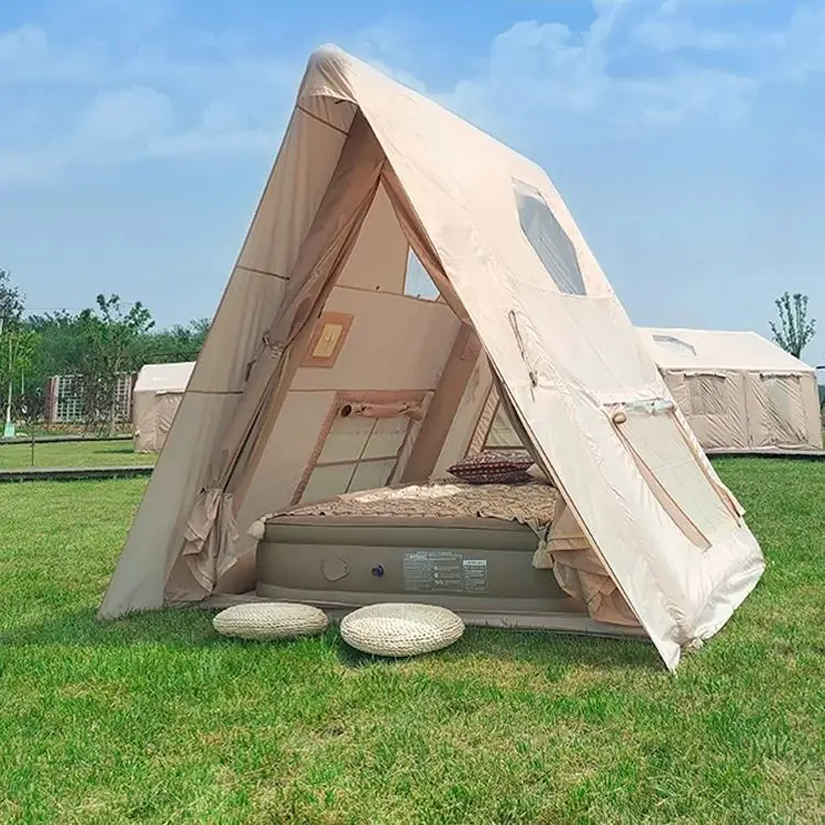 

Durable Outdoor Inflatable Triangle Tent Custom Air Dome Shelter for Glamping Resort Camping Events and Promotional Activities