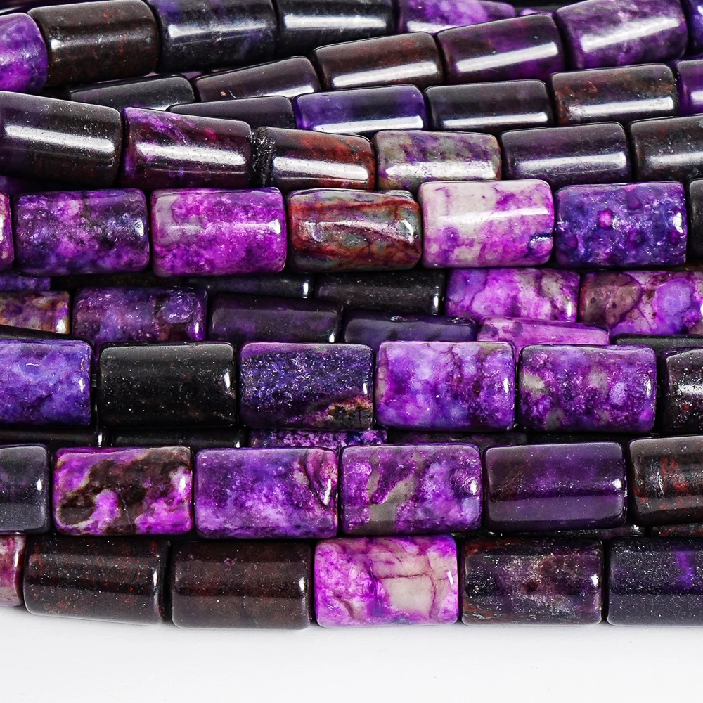 

Имитация сугилита: полированные фиолетовые цилиндрические бусины-трубочки 10x6 мм для изготовления украшений в стиле бохо, серег и других поделок своими руками