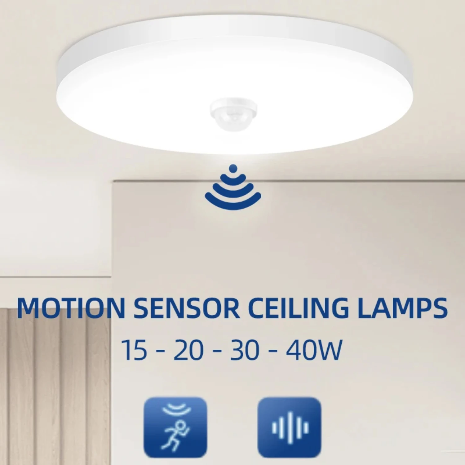 Stylish Modern UFO Ceiling Lamp with PIR Motion Sensor - Various Wattage Options - Ideal for Corridor and Garage - 110V/220V Ava