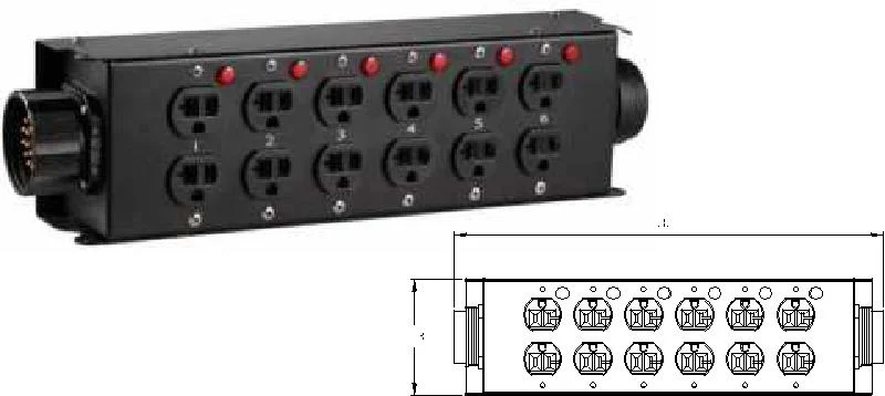 Taurus Light Power Box Socapex 19pin to 12x Edison Power Distributor