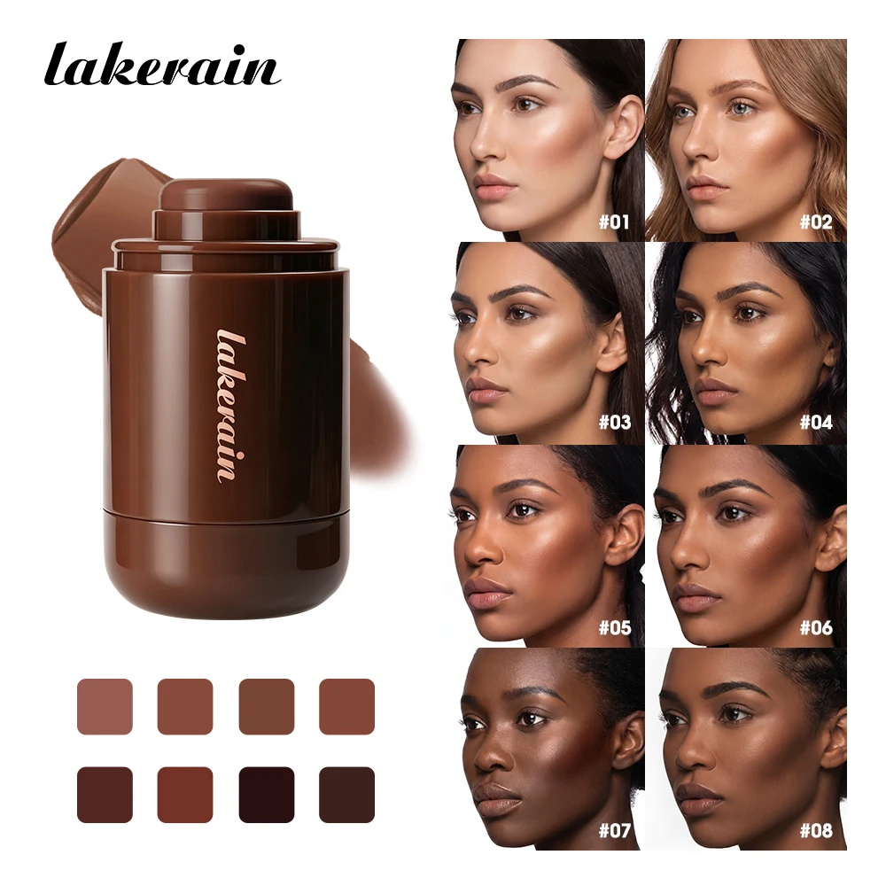 8 Farbtöne Creme-Bronze Kontur-Stick Langanhaltend Feuchtigkeitsspendend Weich Glatt 3D Leicht Aufbaubar Wangen-Sculpting Tägliches Gesichts-Make-up
