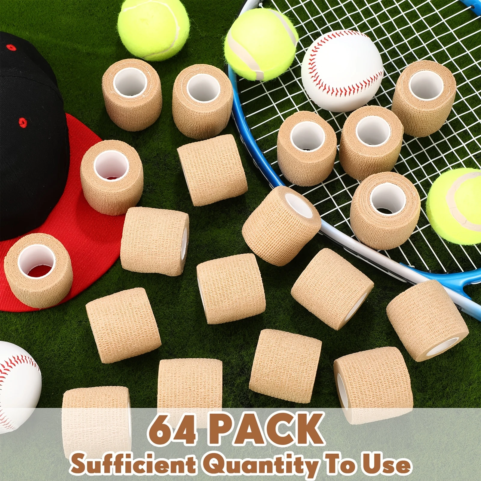 64 volumes5cm x 4.5m Self‑Adhesive Elastic Cohesive Bandage Breathable Non‑woven Sports Tape Wrist Ankle Knee Joint Support Wrap