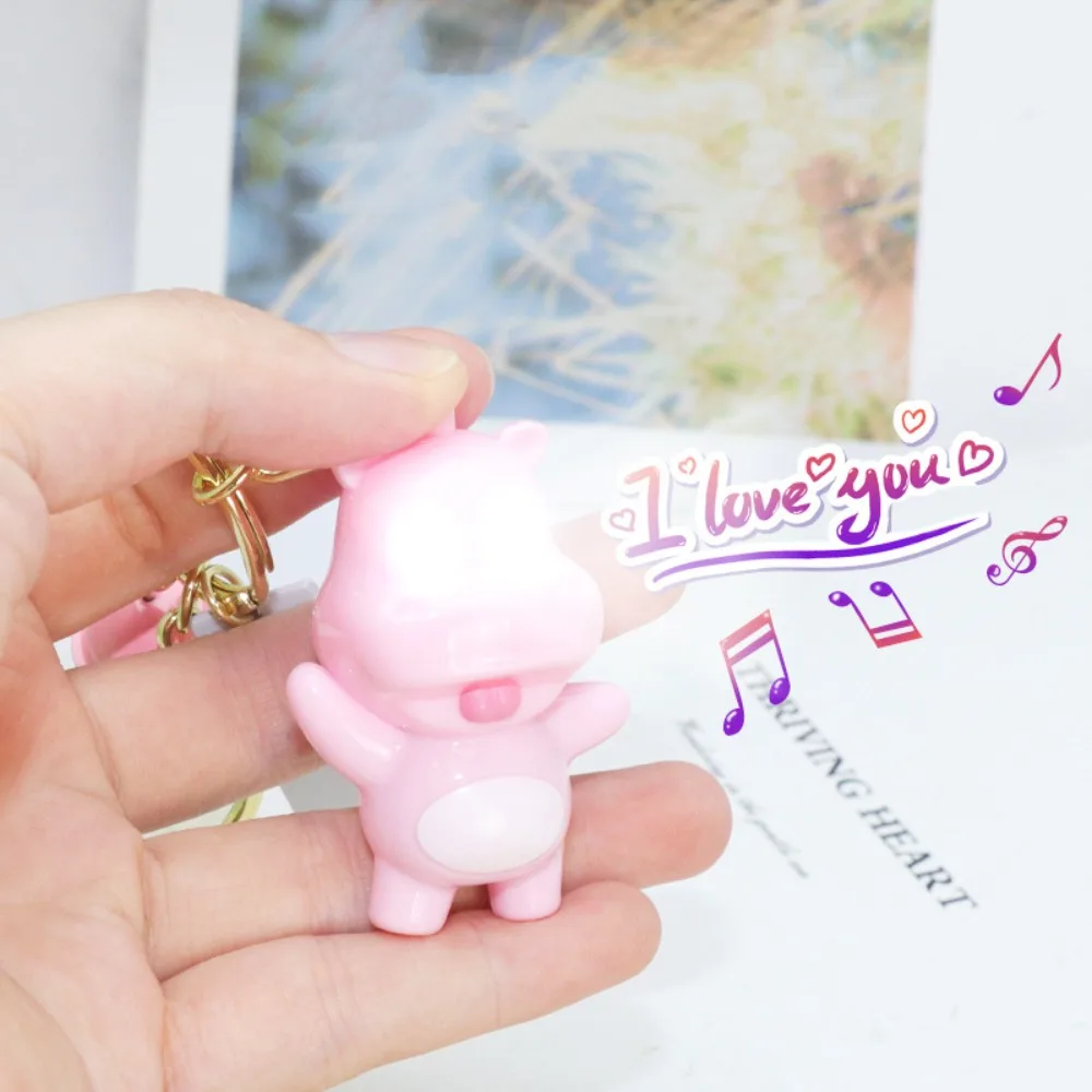 Finger Biting Prank Toy Thai Dwarf Hippo Moo Deng Creative Luminiferous Keychain Zoo Souvenirs Small Gift