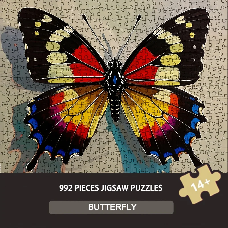 

Пазл «Бабочка», 992 шт., пазл, 60,6x60,5 см, настенное искусство в стиле бохо, идеально подходит для любителей бабочек, готовый подарок с премиальной упаковкой