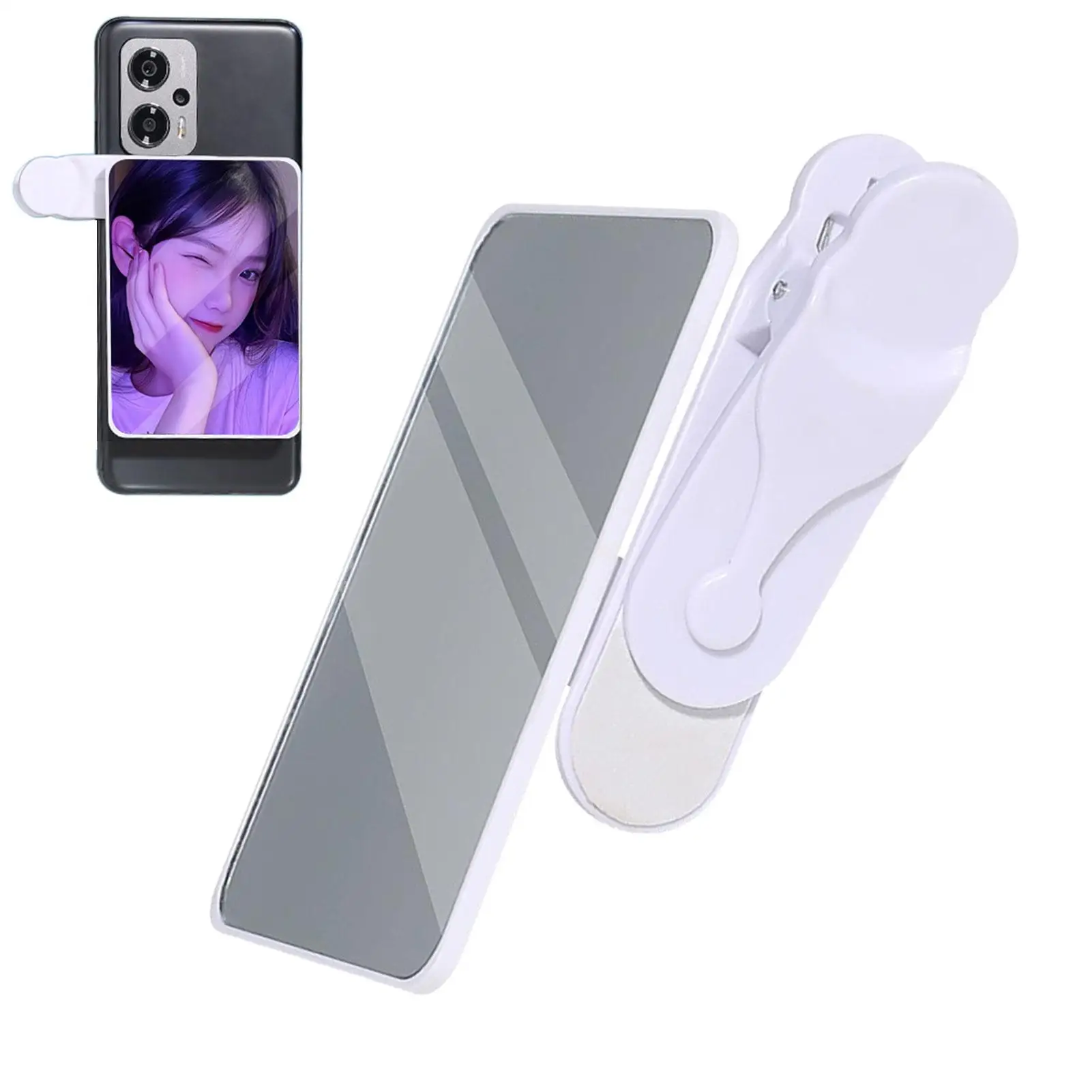 

Phone Clip Selfie Glass Vlog Selfie Phone Camera Glass With Clip High Definition Photo Reflection Effect Phone Looking Glass