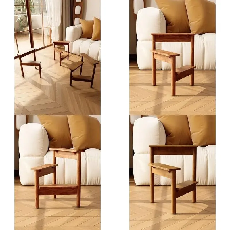 Nordic Style Pure Solid Wood Modern Simple Stool Footstool for Small Apartment Living Room Bedroom Guest Room Hotel
