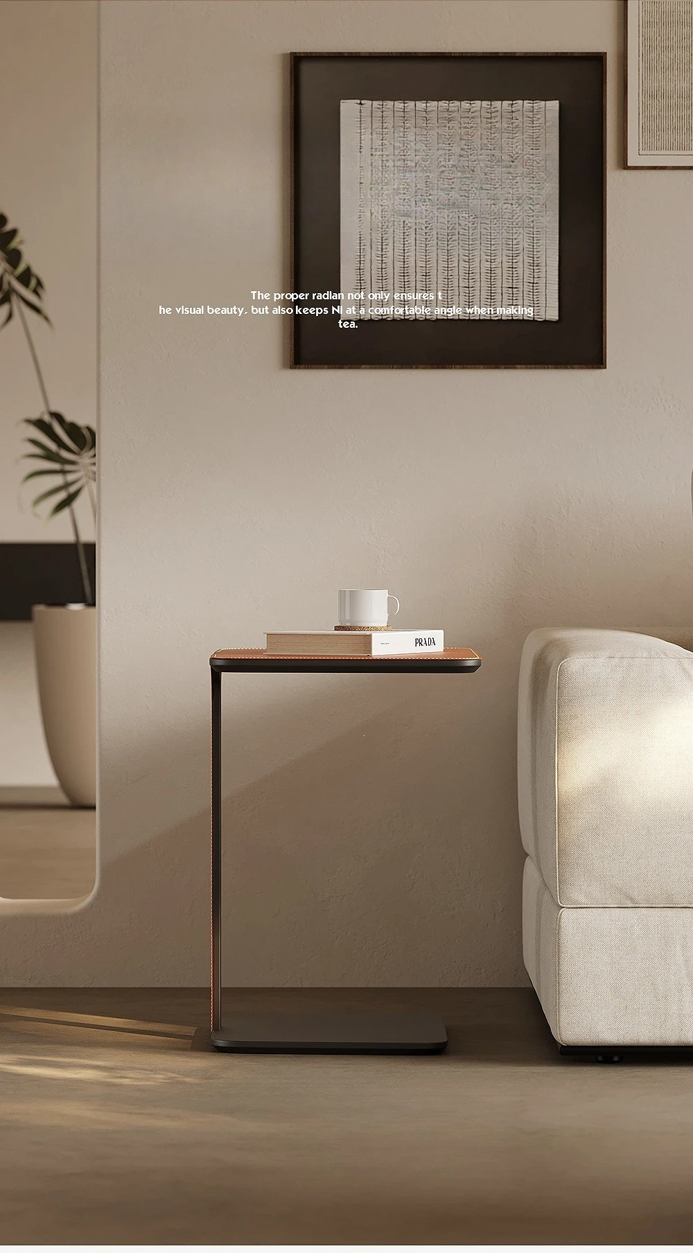 Italian light luxury special-shaped sofa side a few c-shaped saddle leather small apartment minimalist square 6