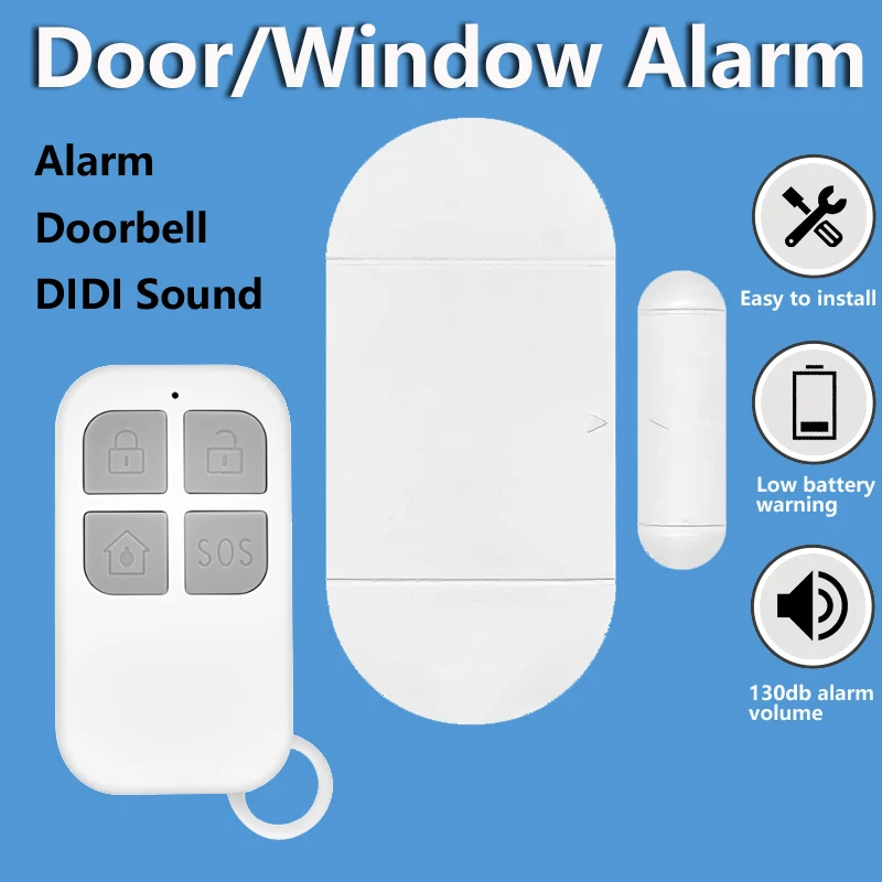 130DB Door Window Entry alarm Wireless Remote Control Door Sensor Alarm Host Burglar Security Alarm System Home Protection Kit