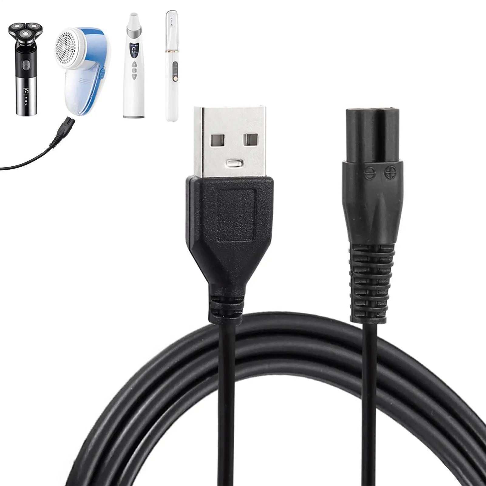 Charger Cable Compatible with Meridian Grooming Electric Shaver Trimmer Replacement USB Charging Cable Power Cord Supply Adapter